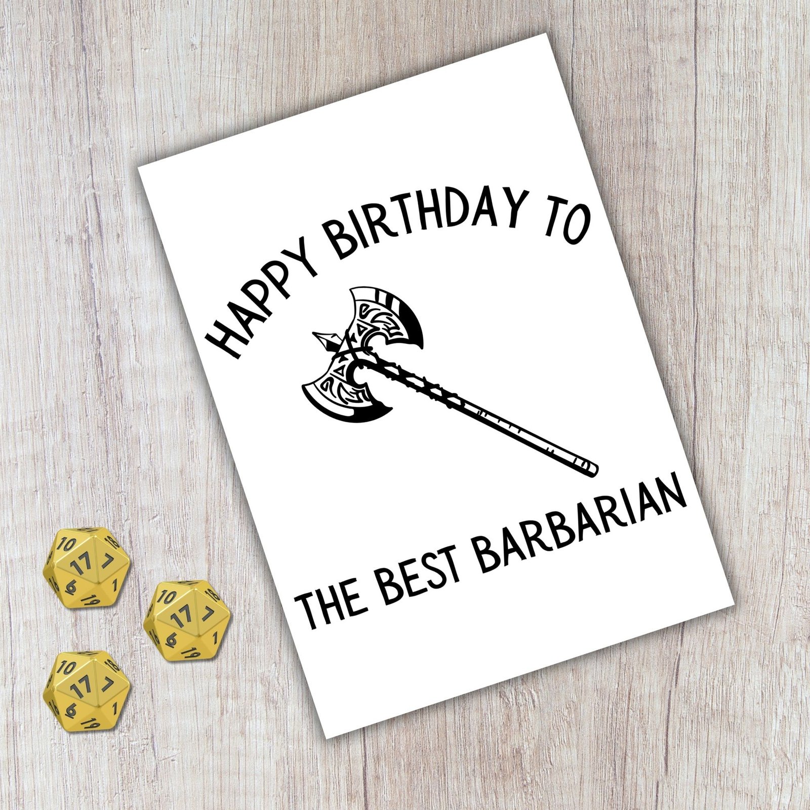 Barbarian Birthday Card | D&D & Baldur’s Gate Fantasy Gamer Card - Image 2