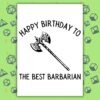 DND Best Barbarian Card Barbarian Birthday Card | D&D & Baldur’s Gate Fantasy Gamer Card