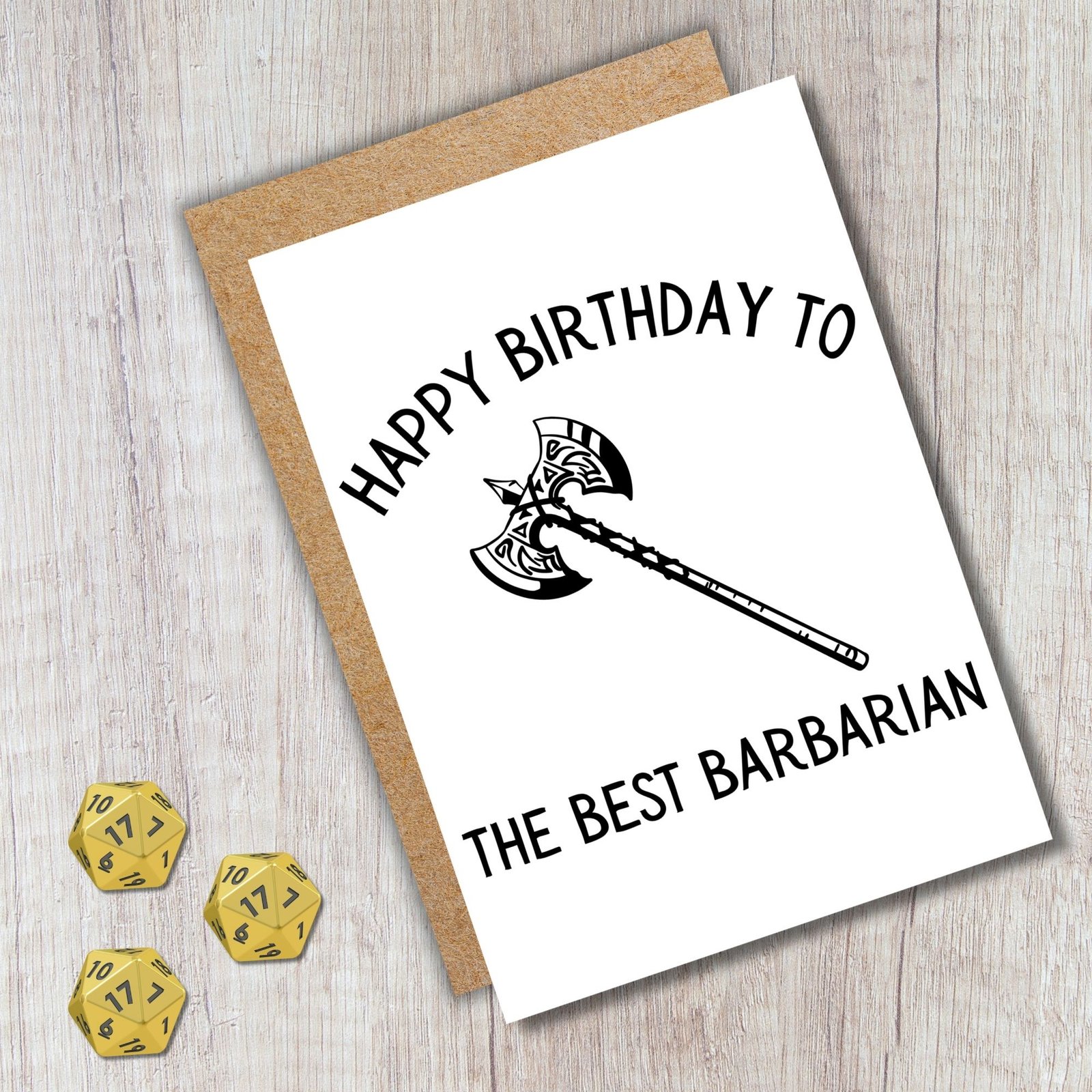 Barbarian Birthday Card | D&D & Baldur’s Gate Fantasy Gamer Card - Image 4