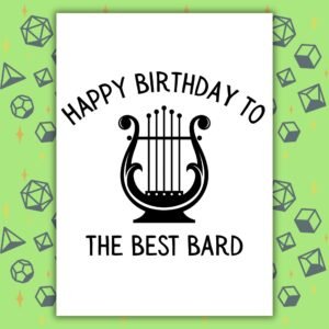Bard Birthday Card | D&D & Baldur’s Gate Fantasy Gamer Card