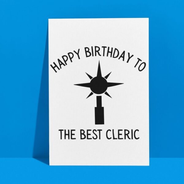 Cleric Birthday Card | D&D & Baldur’s Gate Fantasy Gamer Card