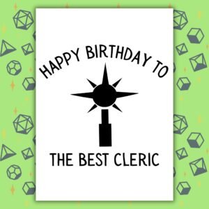 Cleric Birthday Card | D&D & Baldur’s Gate Fantasy Gamer Card