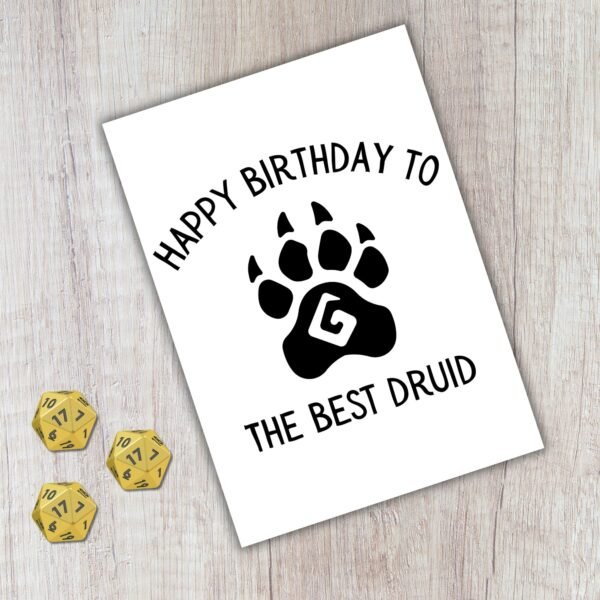 Druid Birthday Card | D&D & Baldur’s Gate Fantasy Gamer Card