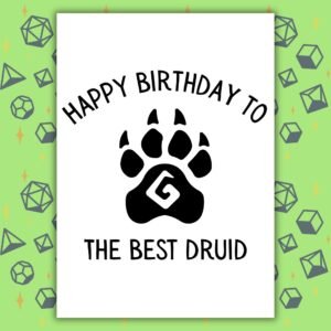 Druid Birthday Card | D&D & Baldur’s Gate Fantasy Gamer Card