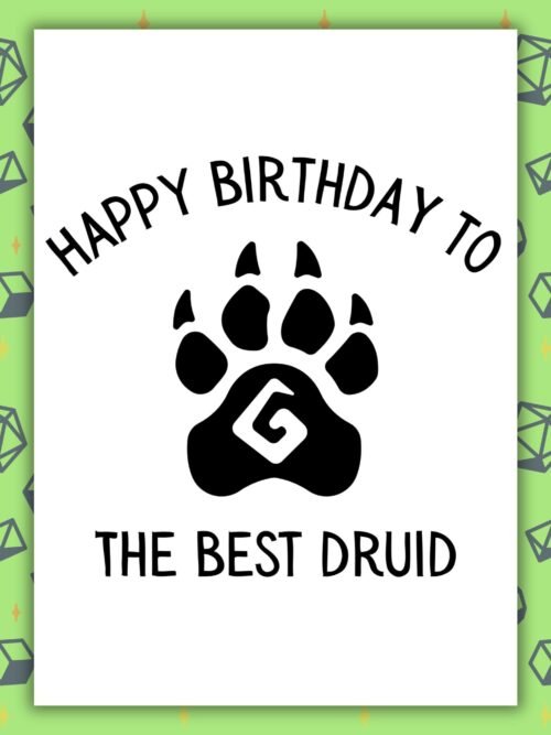 DND Best Druid Card Druid Birthday Card | D&D & Baldurβs Gate Fantasy Gamer Card