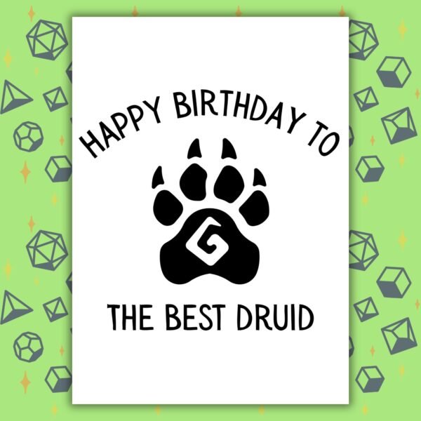 Druid Birthday Card | D&D & Baldur’s Gate Fantasy Gamer Card