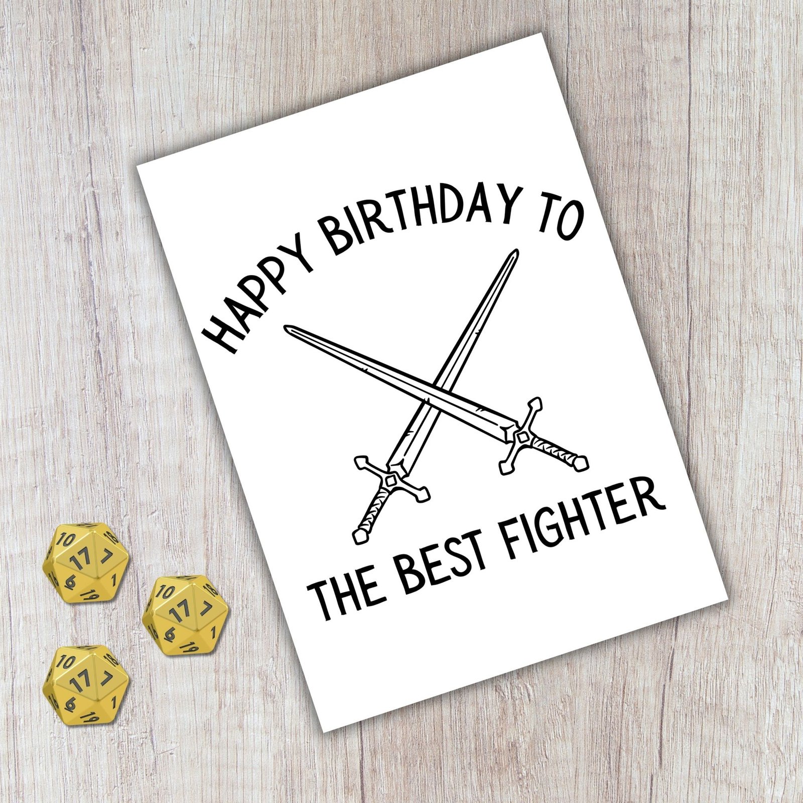 Fighter Birthday Card | D&D & Baldur’s Gate Fantasy Gamer Card - Image 2