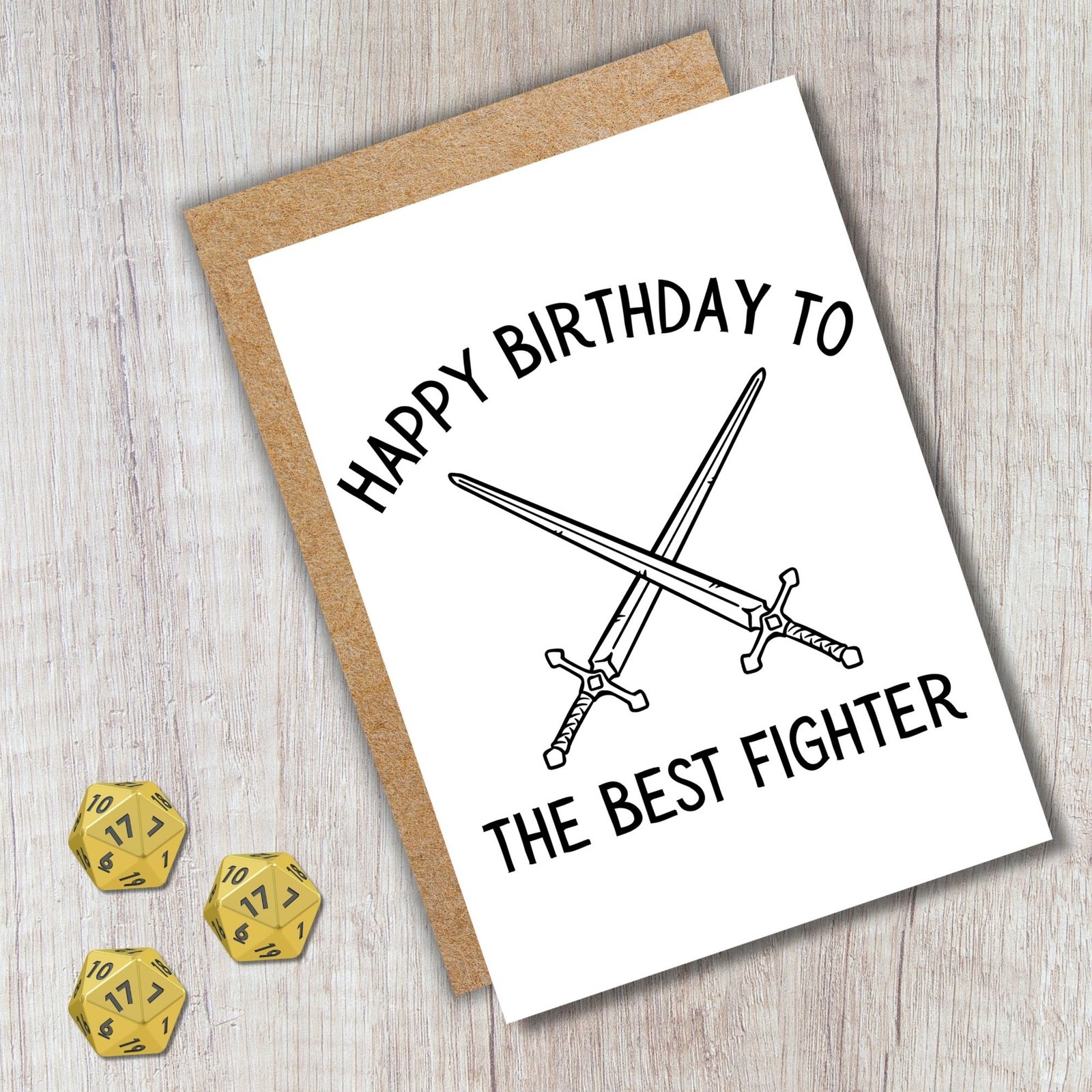 Fighter Birthday Card | D&D & Baldur’s Gate Fantasy Gamer Card - Image 4
