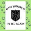 DND Best Paladin Card Paladin Birthday Card | D&D & Baldur’s Gate Fantasy Gamer Card