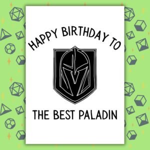 Paladin Birthday Card | D&D & Baldur’s Gate Fantasy Gamer Card