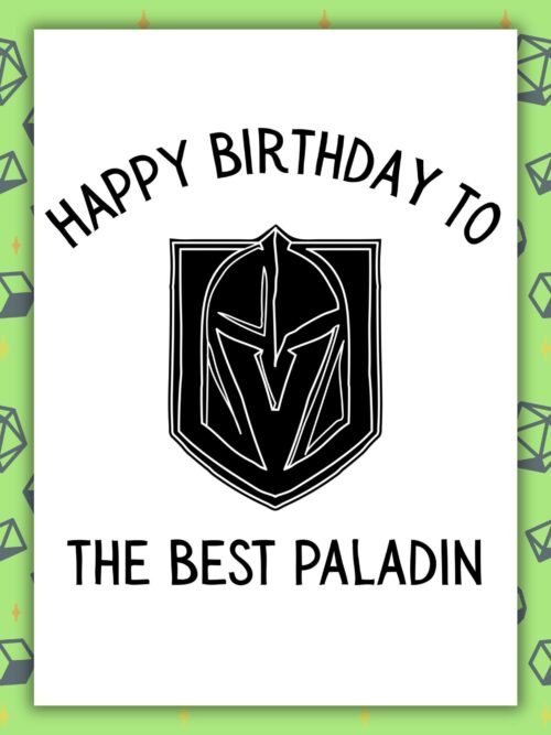 Paladin Birthday Card | D&D & Baldur’s Gate Fantasy Gamer Card