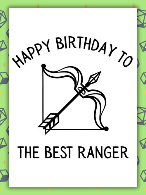 Ranger Birthday Card | D&D & Baldur’s Gate Fantasy Gamer Card