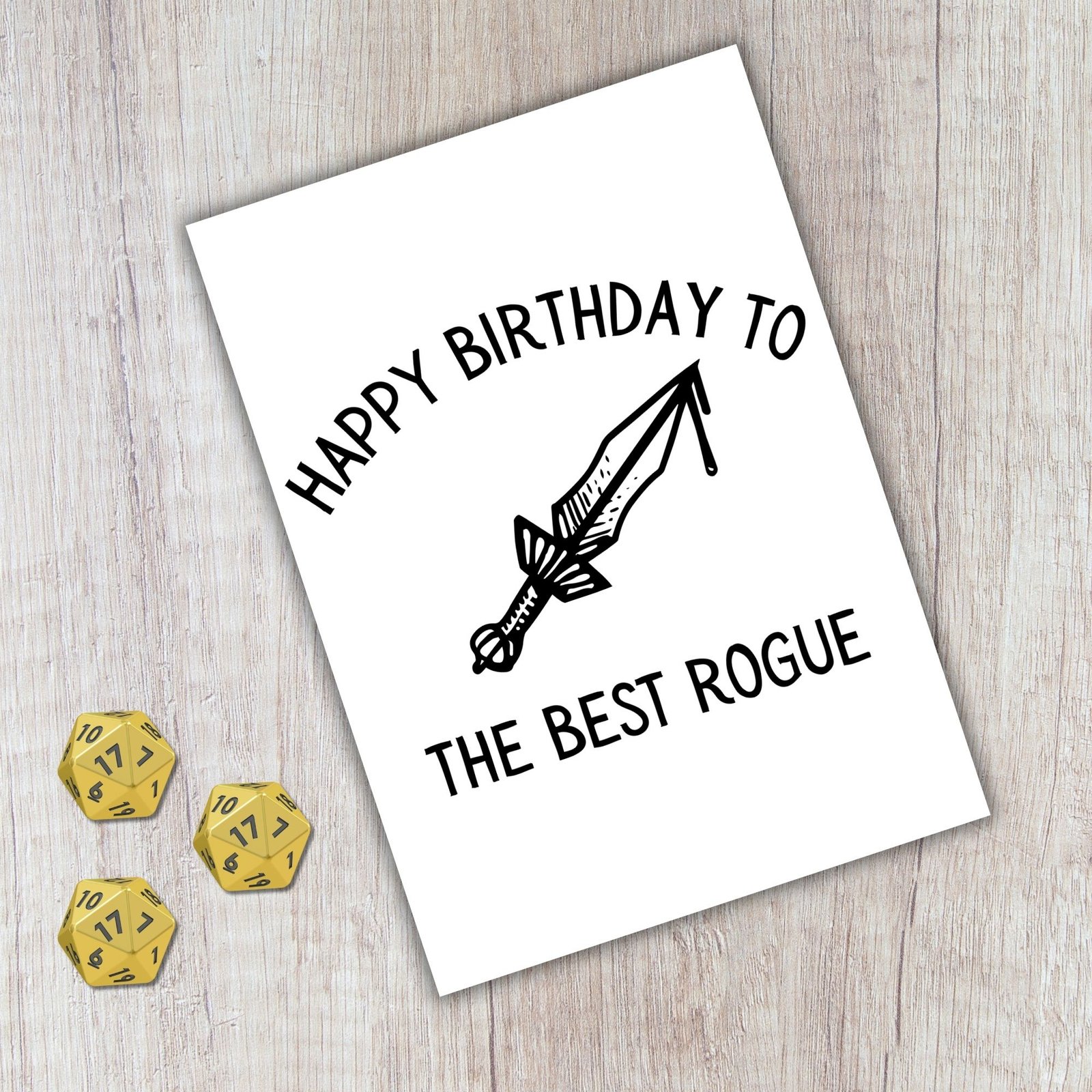Rogue Birthday Card | D&D & Baldur’s Gate Fantasy Gamer Card - Image 2