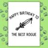 DND Best Rogue Card Rogue Birthday Card | D&D & Baldur’s Gate Fantasy Gamer Card