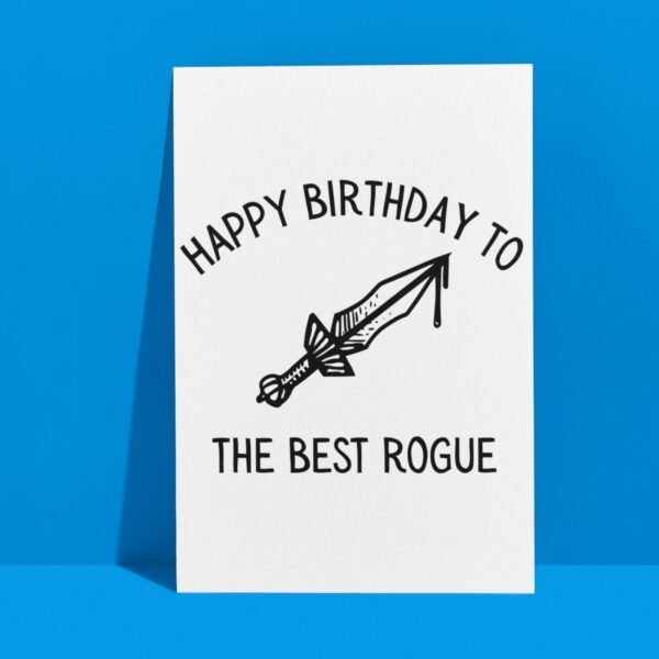 DND Best Rogue Card (2) Rogue Birthday Card | D&D & Baldur’s Gate Fantasy Gamer Card