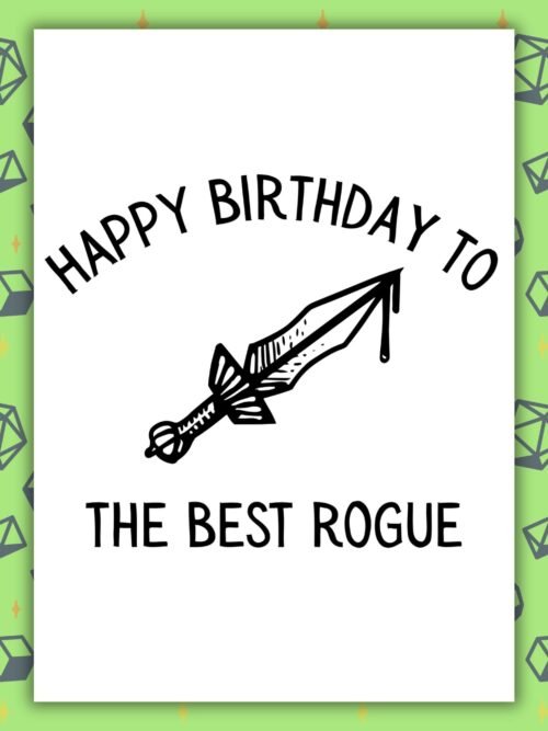 Rogue Birthday Card | D&D & Baldur’s Gate Fantasy Gamer Card