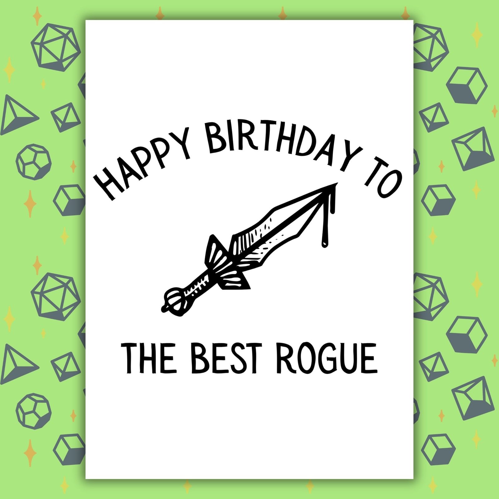 Rogue Birthday Card | D&D & Baldur’s Gate Fantasy Gamer Card