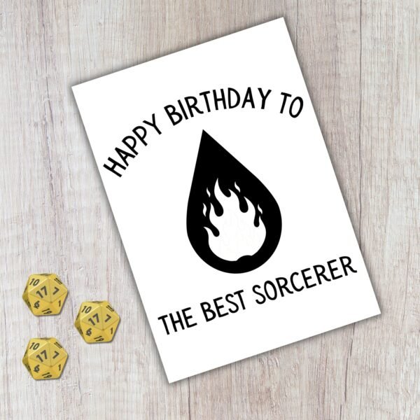 Sorcerer Birthday Card | D&D & Baldur’s Gate Fantasy Gamer Card