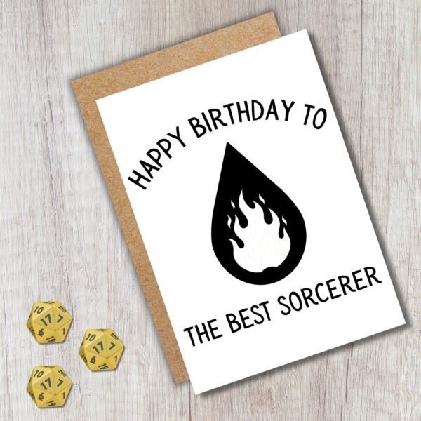 Sorcerer Birthday Card | D&D & Baldur’s Gate Fantasy Gamer Card