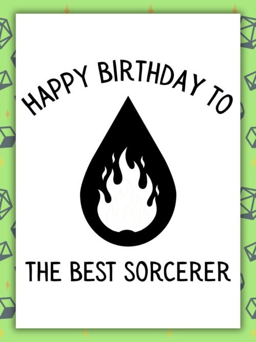 Sorcerer Birthday Card | D&D & Baldur’s Gate Fantasy Gamer Card