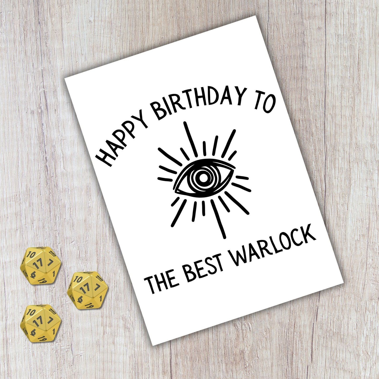 Warlock Birthday Card | D&D & Baldur’s Gate Fantasy Gamer Card - Image 2