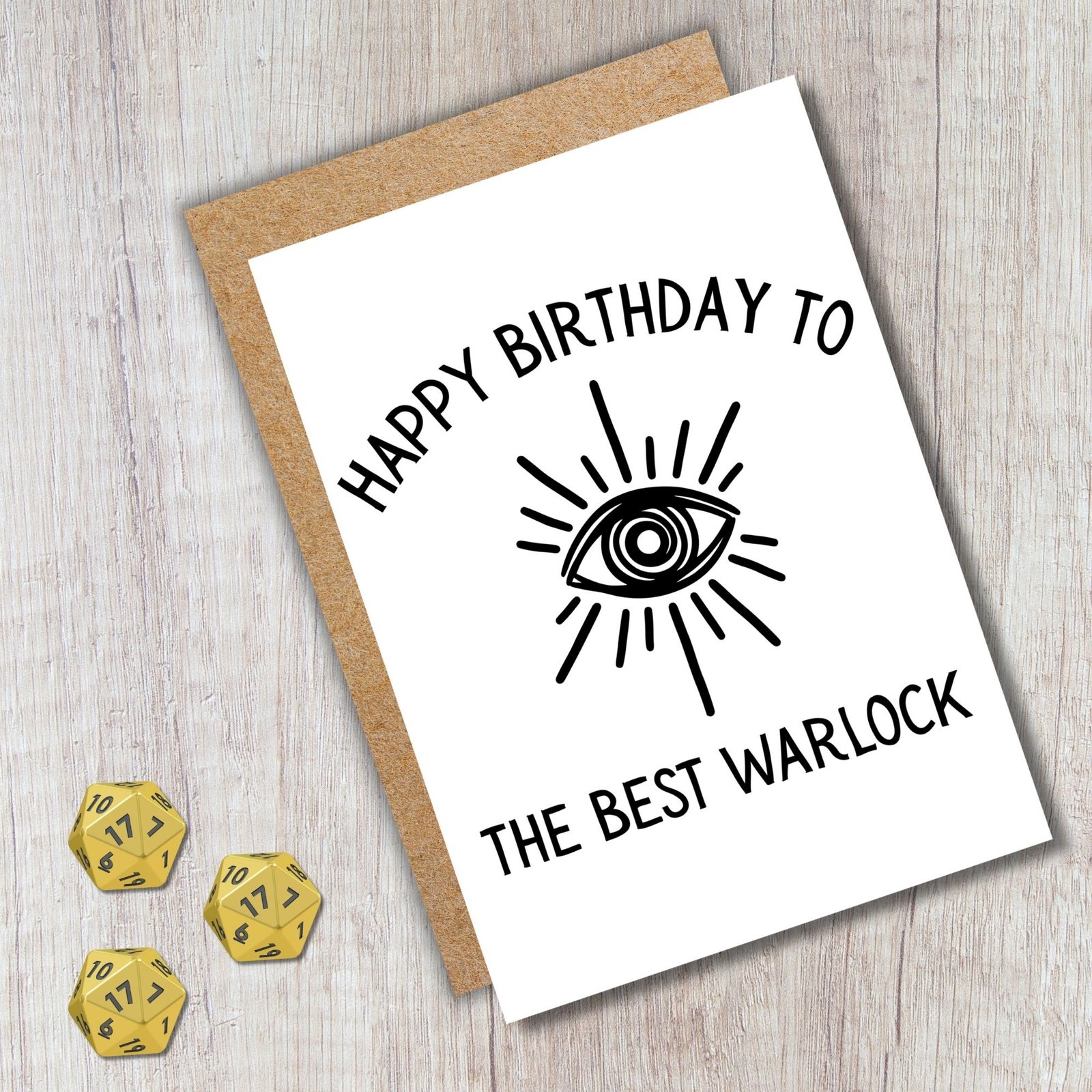 Warlock Birthday Card | D&D & Baldur’s Gate Fantasy Gamer Card - Image 4