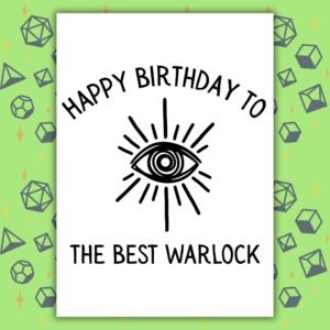Warlock Birthday Card | D&D & Baldur’s Gate Fantasy Gamer Card