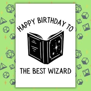 Wizard Birthday Card | D&D & Baldur’s Gate Fantasy Gamer Card