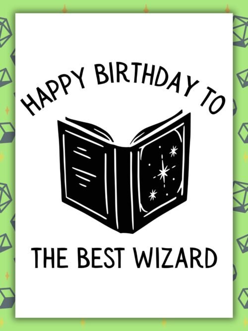 Wizard Birthday Card | D&D & Baldur’s Gate Fantasy Gamer Card