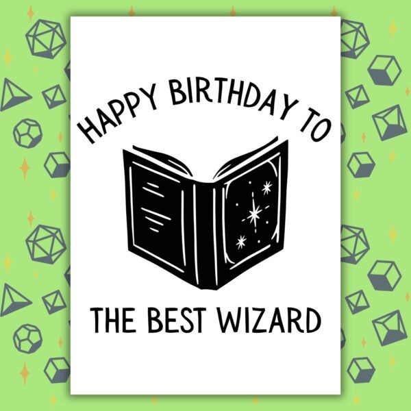 Wizard Birthday Card | D&D & Baldur’s Gate Fantasy Gamer Card