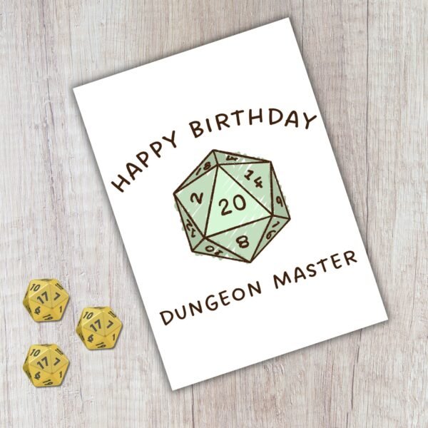 Dungeon Master Birthday Card | D&D & Baldur’s Gate Fantasy Gamer Card