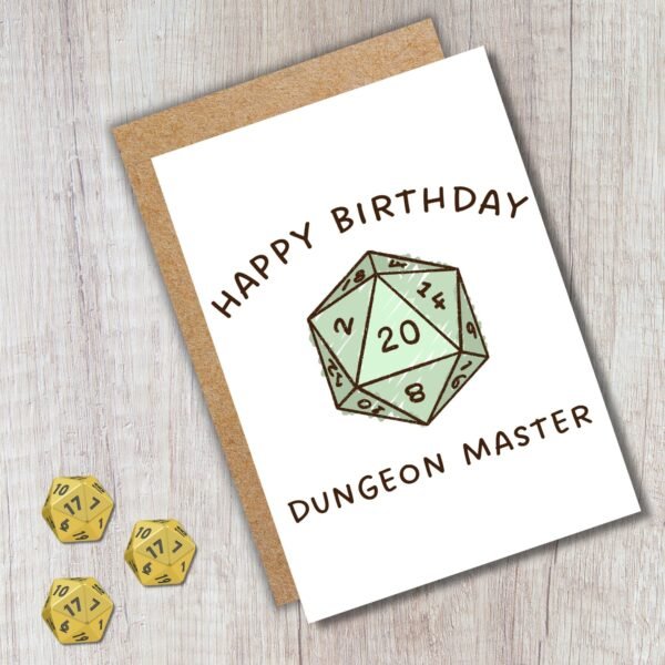 Dungeon Master Birthday Card | D&D & Baldur’s Gate Fantasy Gamer Card