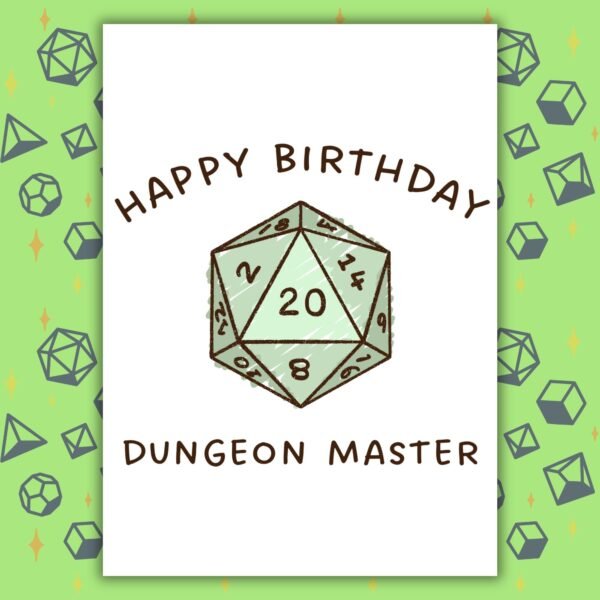 Dungeon Master Birthday Card | D&D & Baldur’s Gate Fantasy Gamer Card