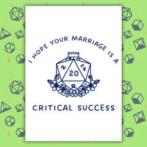 Critical Success Wedding Card | D&D Fantasy Gamer Marriage Card