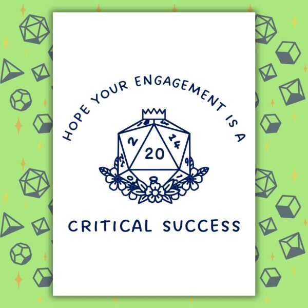 Critical Success Engagement Card | D&D Fantasy Gamer Card