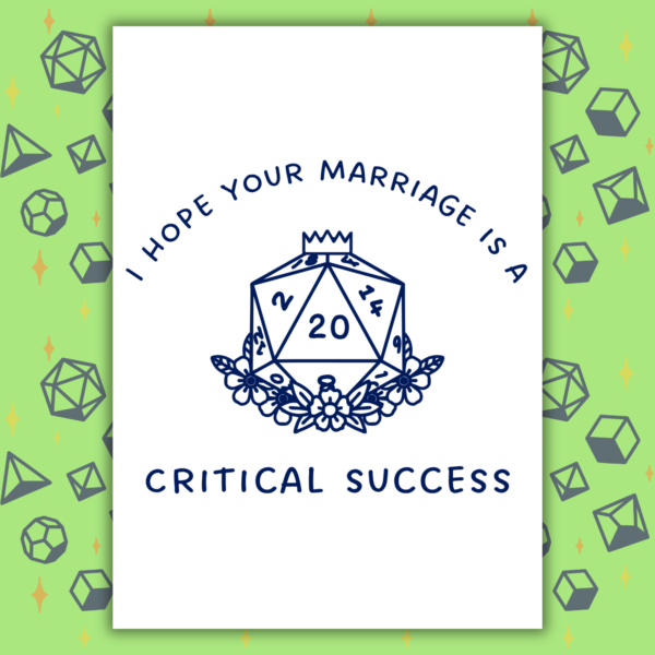 Critical Success Wedding Card | D&D Fantasy Gamer Marriage Card