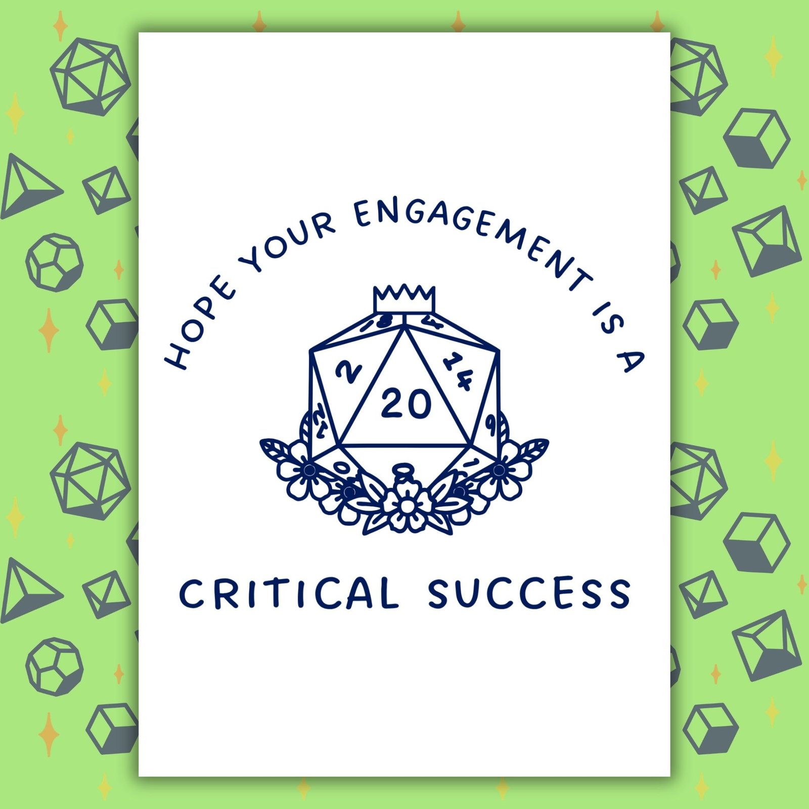 Critical Success Engagement Card | D&D Fantasy Gamer Card